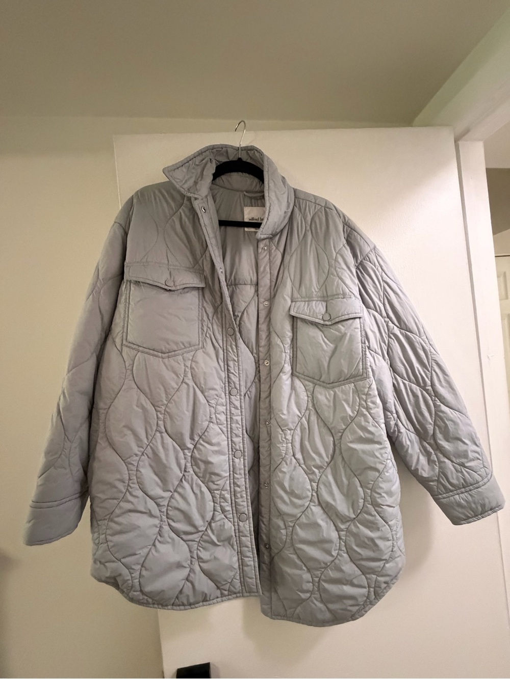 Wilfred Light Gray Quilted Puffer Jacket
